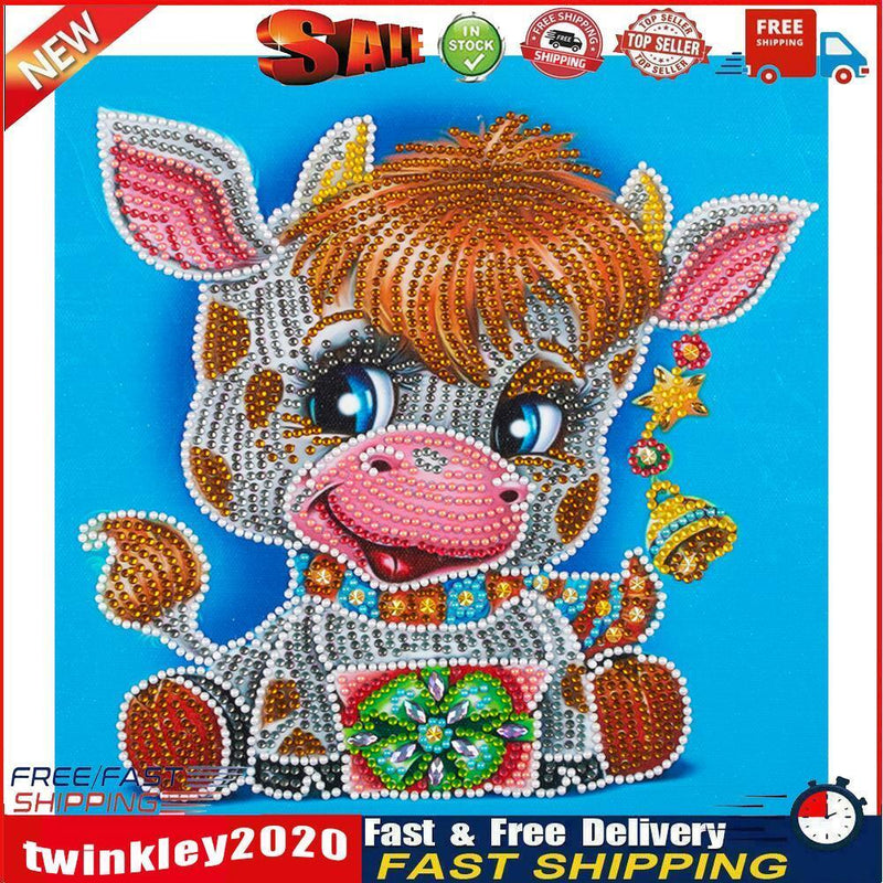 5D DIY Diamond Painting Cow Partial Special Shape Drill Mosaic (UP147) Newly