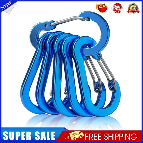 6pcs Outdoor Camping Carabiner Climbing Quick Hanging Buckle (Royal Blue)