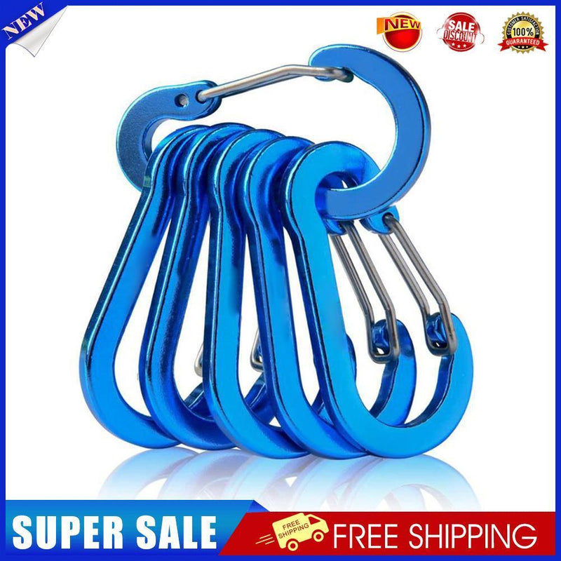 6pcs Outdoor Camping Carabiner Climbing Quick Hanging Buckle (Royal Blue)