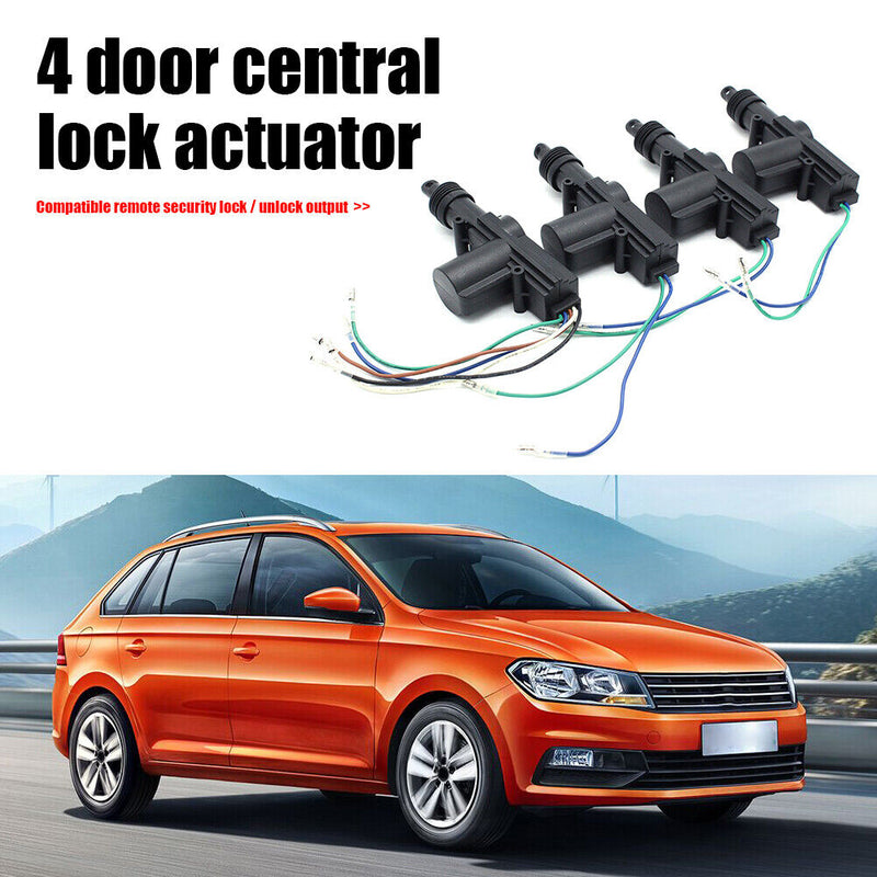 12V Universal Car Door Lock Actuator 4 Doors Keyless Entry System Locking Kit