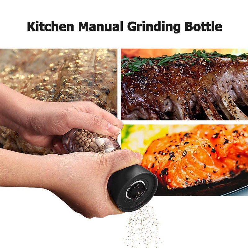 Manual Grinding Bottle Pepper Grinder Mill Seasoning Jar Holder Kitchen Tools