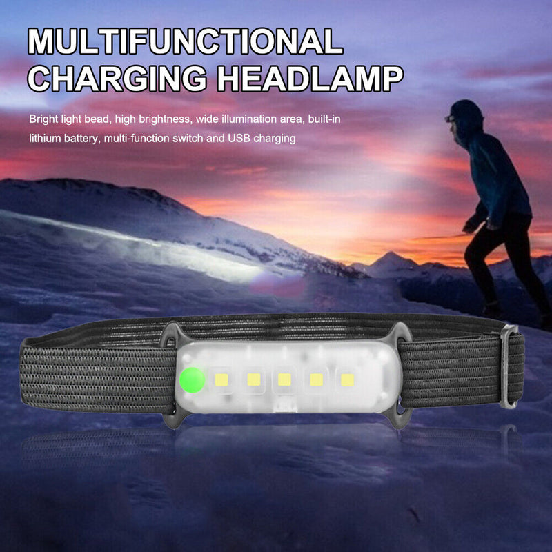 Portable High Brightness LED Headlight USB Waterproof Camping Work