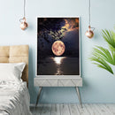 Full Cross Stitch Handcraft 11CT Stamped Moon Lake Needlework DIY Home Ornament