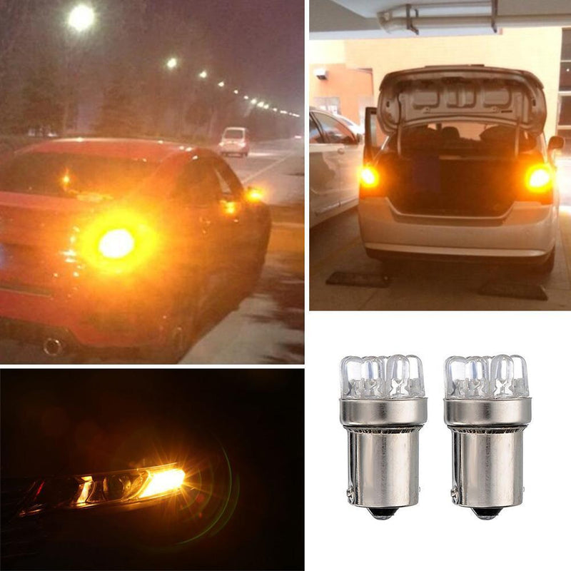 2pcs DC 12V BA15S 1156 9 LED Car Tail Brake Light Turn Signal Lamp Bulbs(2)