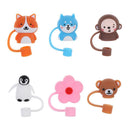 Tips Silicone Straw Plug Cup Accessories Drinking Dust Cap Cartoon Plugs Cover