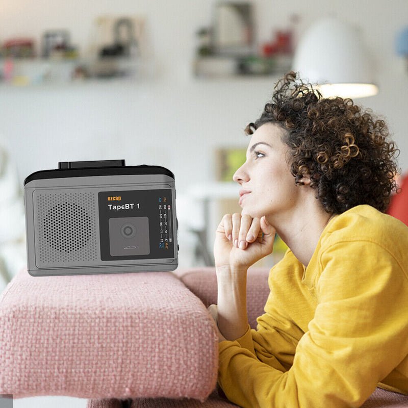 Portable Cassette Player AM FM Radio Audio Music Player Tape Recorder w/ Speaker