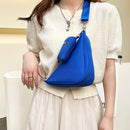 Nylon Casual Shoulder Bags Triangle Crossbody Zipper Handbags with Small Clutch