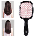 Wide Teeth Air Cushion Comb Scalp Massage Salon Hair Brush (Black Pink) Newly