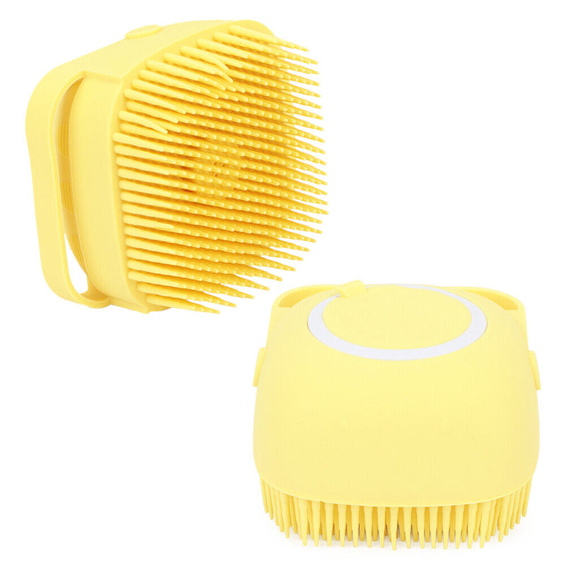 Pet Dog Massage Shampoo Brush Cat Bath Shower Brush Cleaning Comb (Yellow) Newly