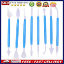 8pcs/set 16 Patterns Fondant Cake Decorating Sugar Craft Modeling (Blue)