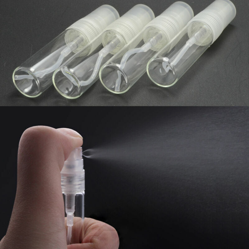 12 Pcs Mini Glass Transparent Small Empty Spray Bottle Ato B5G6 Perfume F3B8