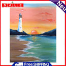 Sunset Lighthouse Oil Paint By Numbers Wall Art Craft Home Decoration No Frame