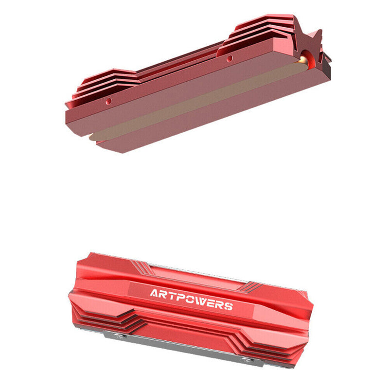 SSD Heatsink Cooler Aluminum M.2 2280 NVME Solid State Disk Radiator (Red) Newly