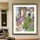 Full Embroidery DIY Canvas Stamped 11CT Cross Stitch Peafowl Flower Kit