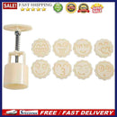 9pcs Round Mooncake Mold Hand Press Emoticon Shape Mould DIY Kitchen Baking
