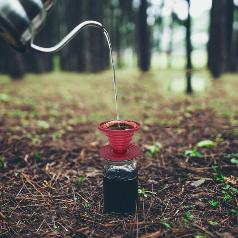 Silicone Pour Over Coffee Dripper Filter Reusable Cone Drip Cup Foldable Ma