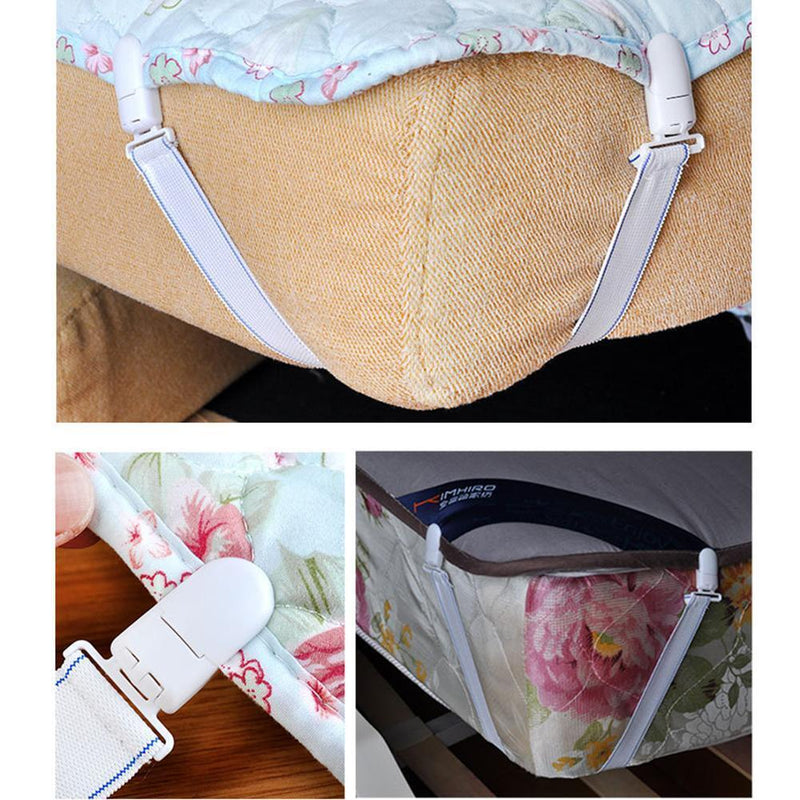 Elastic Bed Sheet Clip Fasteners Bed Blankets Grippers Slip-Resistant Belt