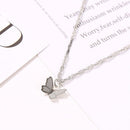 Metallic Butterfly Women Necklace Pendant Clavicle Chain for Valentine Day Gi