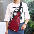 Women/Men Canvas Chest Packs Handbags Casual Shoulder Bags(Red)