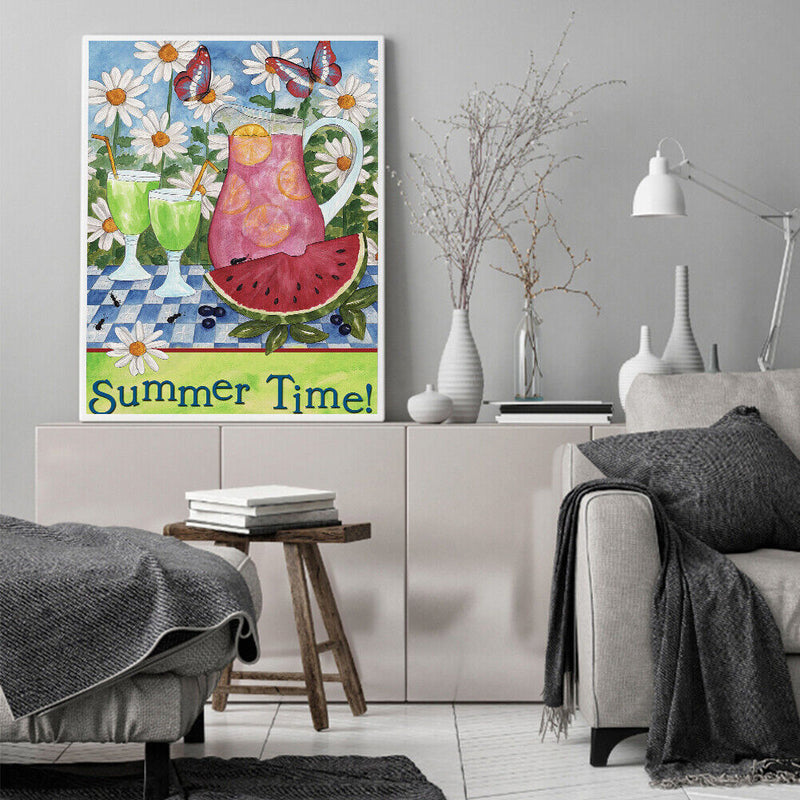 Summer Oil Paint By Numbers DIY Handpainted on Canvas Wall Art Picture Crafts