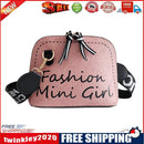 Women PU Leather Shell Wide Shoulder Strap Crossbody Messenger Bag (Pink)