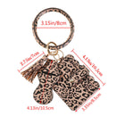 Bracelet PU Leather Card Bag Wristlet Key Ring Wallet Keychain O-ring Bracelet