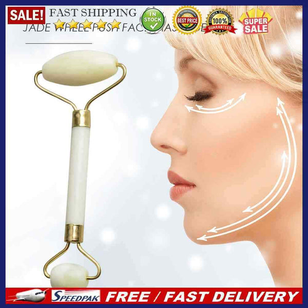 Double Heads Jade Stone Nature Face Lift Facial Massage Roller Health Skin Care