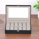 12 Grids PU Leather Watch Box Storage Case for Jewelry Display Organizer Holder