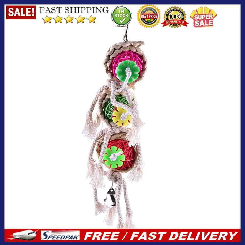 Pet Bird Bites Parrot Climb Chew Toys Hanging Cockatiel Parakeet Swing Cage
