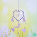 DIY Feathers Peach Heart Dreamcatcher Handmade Dream Catcher Net(Purple) Newly