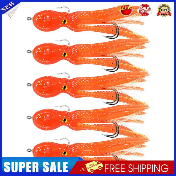5x 11cm 22g Octopus Soft Fishing Lures Jig Hook Artificial Wobbler Bait (A)