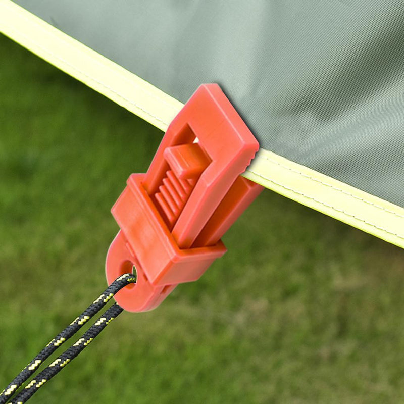 10pcs Outdoor Large Canopy Wind Rope Clamps Windproof Tent Clips (Red)