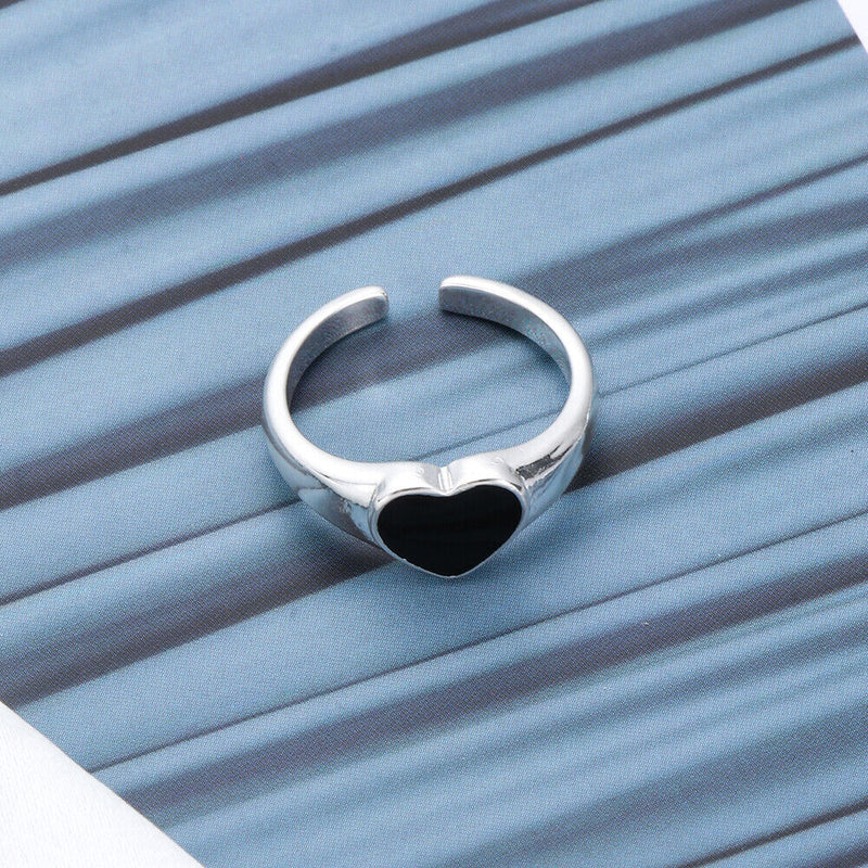 Women Charm Fashion Tiny Heart Finger chain Tears Expression Ring Jewelry Gift