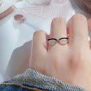 Mini Glasses Shaped Split Ring Finger Buckle Personality Jewelry for Women