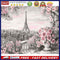 DIY Paint By Number Kit Iron Tower Pink Flowers Acrylic Paint Art Craft Decor