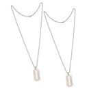 Street Hip Hop Stainless Steel Razor Blade Shaped Pendant Dogtag Necklace