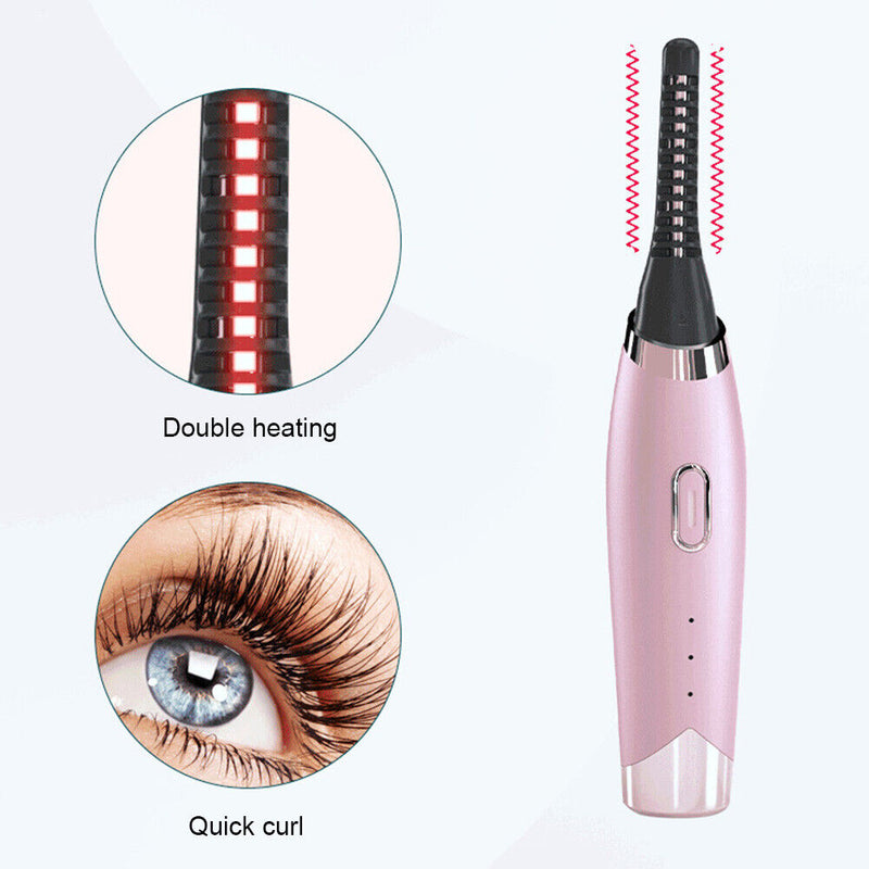 Electric Heated Eye Lashes Curler Cosmetics Applicator Long Lasting USB Cha