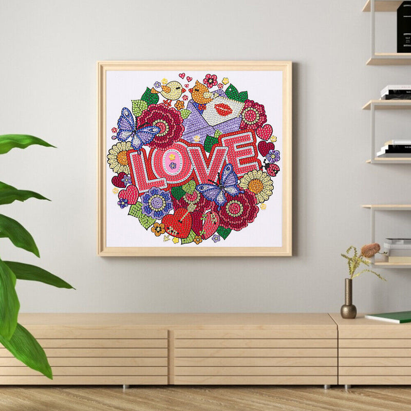5D Partial Special Shape Drill Diamond Painting Love Mosaic Rhinestone Draw