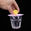 Cartoon Silicone Cup Cover Clear Cherry Heat-resistant Reusable Lid (Lemon)