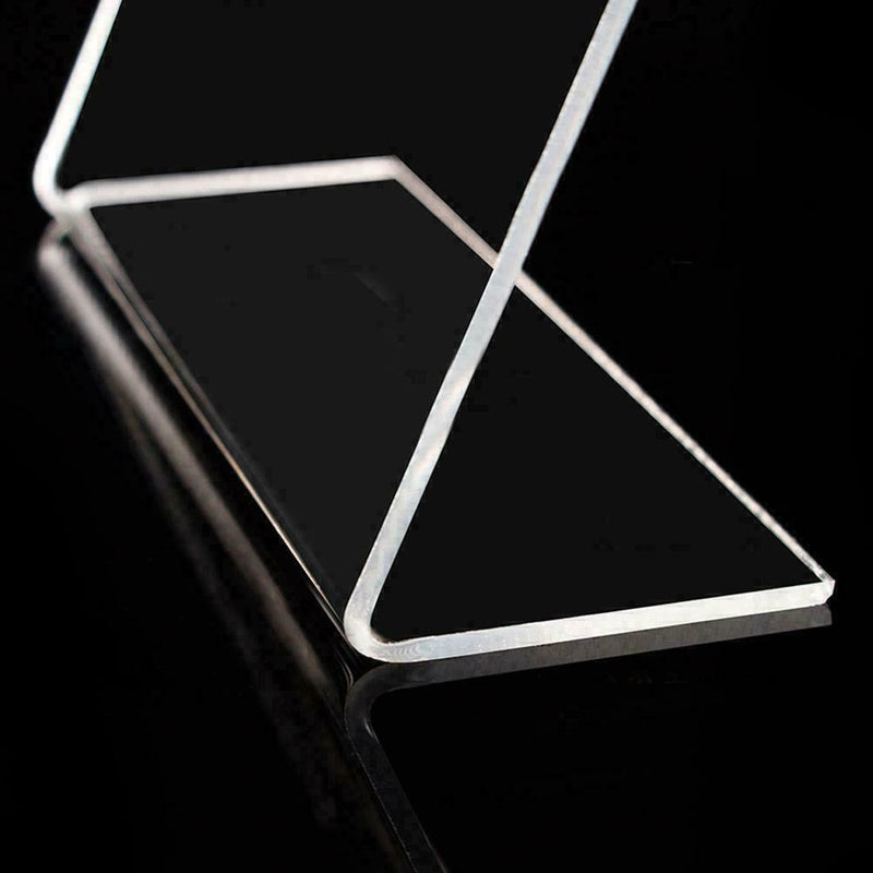 Acrylic Vertical Clear Plastic L-Shaped Table Sign Tag Q0Q0 Label Price Z8T5