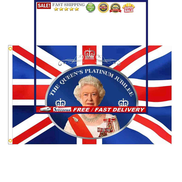 Polyester Giant England Flag Queen Elizabeth II & Attractive Queen Day Flags