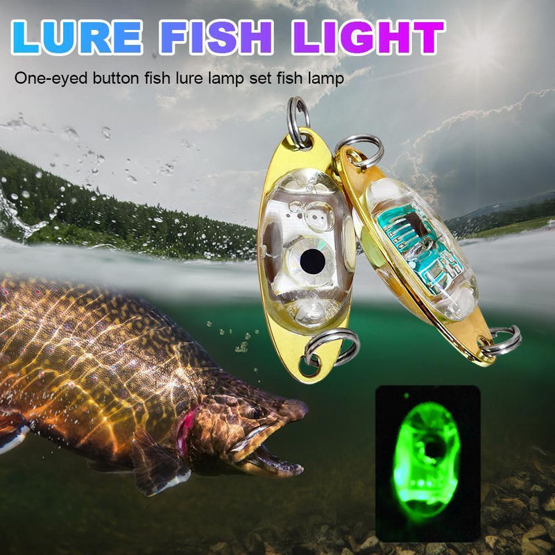 2pcs 5cm 10g LED Fishing Lure Light Eye Shape Underwater Fish Lamp (Green)