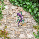 Metal Gecko Wall Outdoor Hanging Statue Home Artwork Fence Decor (Purple) Newly