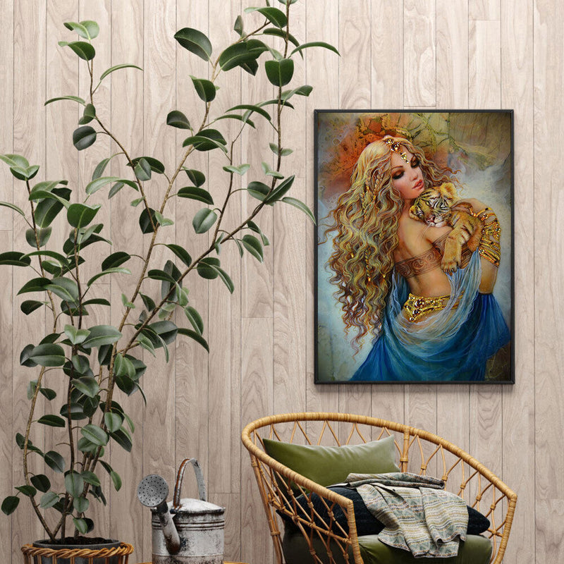 Paint By Numbers for Kids Beginner Elegant Girl Back Home Decor DIY Painting Kit
