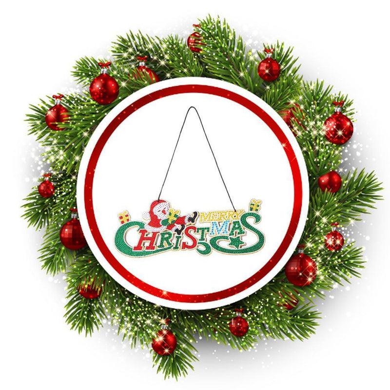 DIY Diamond Painting Merry Christmas Board Pendant Rhinestone Charm (DP009)