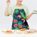 Kitchen Linen Apron Bird Print Home Cooking Baking Bib Cleaning Accessories