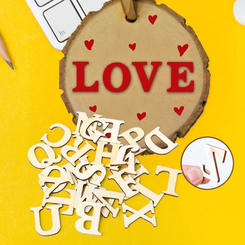 Wooden Letters Alphabet Wood Discs for DIY Scrapbooking Arts Crafts Decoration