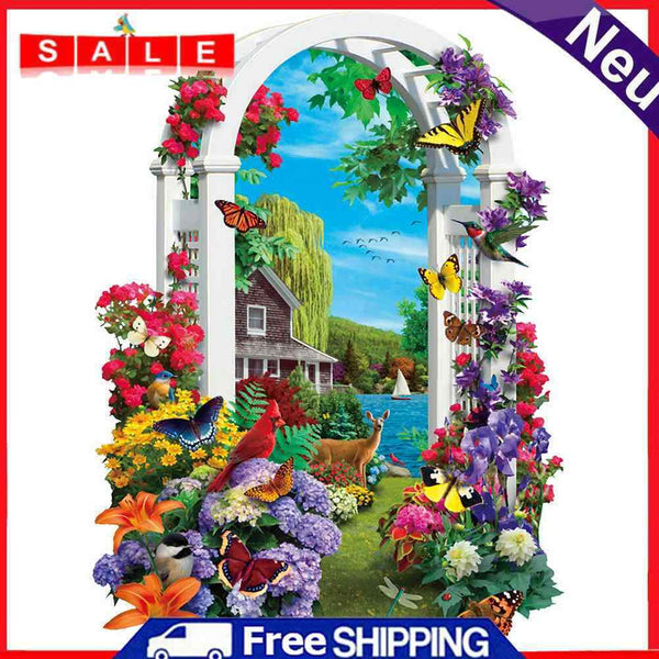 Handpainted DIY Garden House DIY Oil Paint by Numbers Pictures Craft Kit Gifts