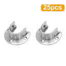 Stainless Steel U-Shaped Closet Rod End Wardrobe Hang Rail Pole Holder Socket