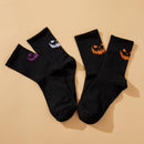 Unisex Funny Socks Autumn And Winter Women Pumpkin Halloween Stockings 8 Pairs,